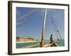 East Africa, Tanzania, Sailing an Arab Dhow in Zanzibar-Paul Harris-Framed Photographic Print