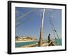 East Africa, Tanzania, Sailing an Arab Dhow in Zanzibar-Paul Harris-Framed Photographic Print