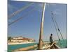 East Africa, Tanzania, Sailing an Arab Dhow in Zanzibar-Paul Harris-Mounted Photographic Print