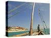 East Africa, Tanzania, Sailing an Arab Dhow in Zanzibar-Paul Harris-Stretched Canvas