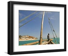 East Africa, Tanzania, Sailing an Arab Dhow in Zanzibar-Paul Harris-Framed Photographic Print