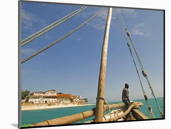 East Africa, Tanzania, Sailing an Arab Dhow in Zanzibar-Paul Harris-Mounted Photographic Print