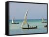 East Africa, Tanzania, Zanzibar, A Traditional Dhow, India, and East Africa-Paul Harris-Framed Stretched Canvas