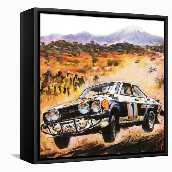 East African Safari Rally-Graham Coton-Framed Stretched Canvas