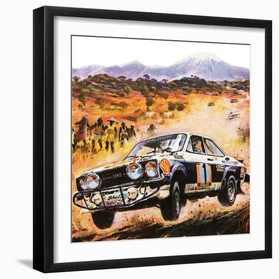 East African Safari Rally-Graham Coton-Framed Giclee Print