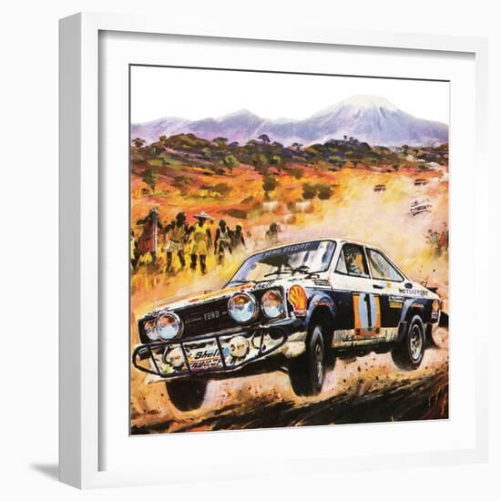 East African Safari Rally-Graham Coton-Framed Giclee Print