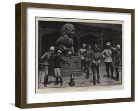 East and West, a Group of Officers at the Gate of the Forbidden City, Peking-Gordon Frederick Browne-Framed Giclee Print