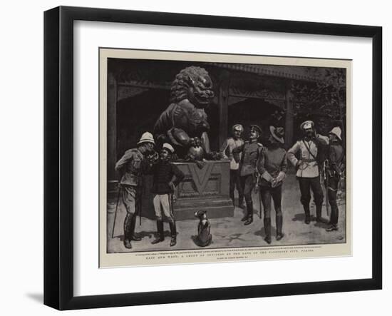 East and West, a Group of Officers at the Gate of the Forbidden City, Peking-Gordon Frederick Browne-Framed Giclee Print