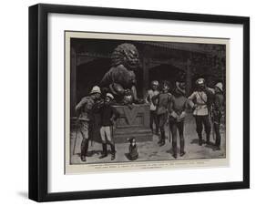 East and West, a Group of Officers at the Gate of the Forbidden City, Peking-Gordon Frederick Browne-Framed Giclee Print