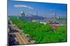 East Bay Street, City Hall and Savannah River, Savannah, Georgia-null-Mounted Photographic Print