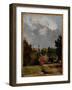 East Bergholt Church from Church Street (Oil on Paper on Panel)-John Constable-Framed Giclee Print