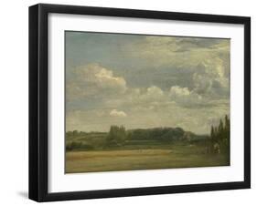 East Bergholt Common, View toward the Rectory, 18Th August 1813 (Oil on Canvas, Mounted on Panel)-John Constable-Framed Giclee Print