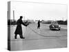 East Berlin Customs Police Stopping a Volkswagen on Charlettenburger Chaussee, Oct 26, 1952-null-Stretched Canvas