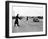 East Berlin Customs Police Stopping a Volkswagen on Charlettenburger Chaussee, Oct 26, 1952-null-Framed Photo