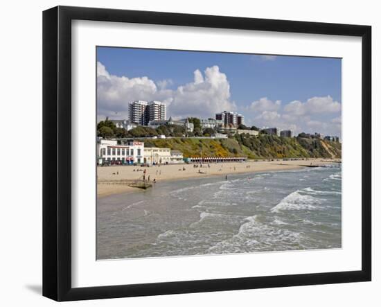 East Cliffs and Beach, Bournemouth, Dorset, England, United Kingdom, Europe-Rainford Roy-Framed Photographic Print