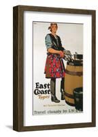 East Coast Types Girl with Fish and Barrel-null-Framed Art Print