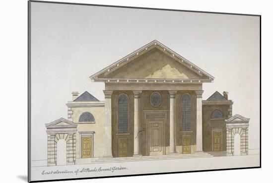 East Elevation of the Church of St Paul, Covent Garden, London, C1830-null-Mounted Giclee Print