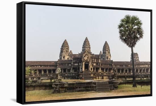 East Entrance to Angkor Wat, Angkor, UNESCO World Heritage Site, Siem Reap, Cambodia, Indochina-Michael Nolan-Framed Stretched Canvas