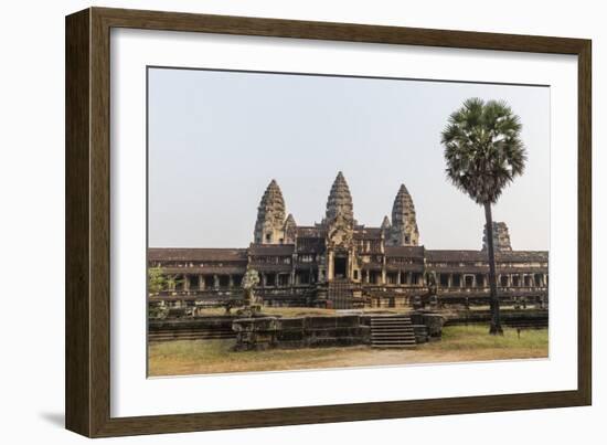 East Entrance to Angkor Wat, Angkor, UNESCO World Heritage Site, Siem Reap, Cambodia, Indochina-Michael Nolan-Framed Photographic Print