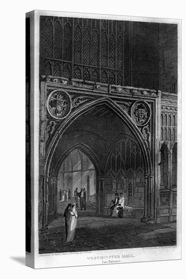 East Entrance to Westminster Hall, London, 1815-Wallis-Stretched Canvas