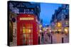 East Gate and Telephone Box at Christmas, Chester, Cheshire, England, United Kingdom, Europe-Frank Fell-Stretched Canvas