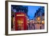 East Gate and Telephone Box at Christmas, Chester, Cheshire, England, United Kingdom, Europe-Frank Fell-Framed Photographic Print