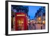 East Gate and Telephone Box at Christmas, Chester, Cheshire, England, United Kingdom, Europe-Frank Fell-Framed Photographic Print