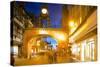 East Gate Clock at Christmas, Chester, Cheshire, England, United Kingdom, Europe-Frank Fell-Stretched Canvas