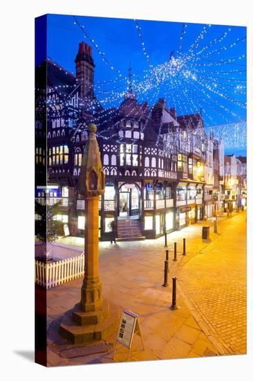 East Gate Street at Christmas, Chester, Cheshire, England, United Kingdom, Europe-Frank Fell-Stretched Canvas