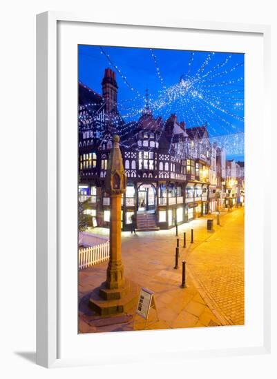 East Gate Street at Christmas, Chester, Cheshire, England, United Kingdom, Europe-Frank Fell-Framed Photographic Print