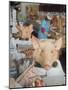 East German Butcher Shop, Displaying Whole Pigs Heads-Ralph Crane-Mounted Photographic Print