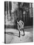 East German Girl Playing with a Spinning Top-Ralph Crane-Stretched Canvas