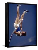 East Germany's Wolfgang Nordwig in Action During Pole Vaulting Event at the Summer Olympics-John Dominis-Framed Stretched Canvas