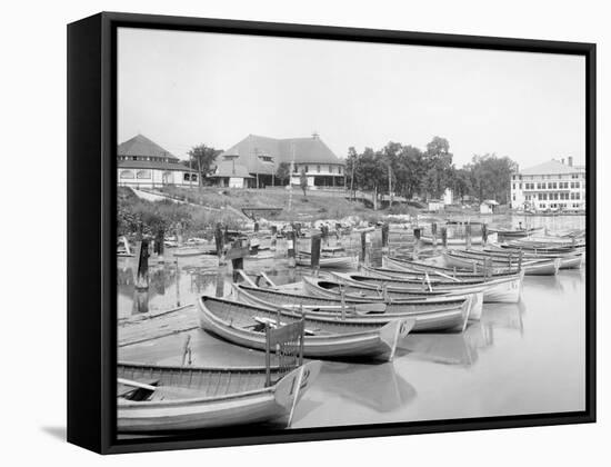 East Grand Rapids, Mich., Lakeside Club from Waterside, Reeds Lake-null-Framed Stretched Canvas