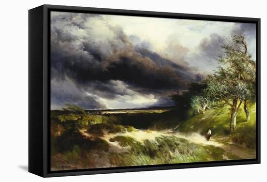 East Hampton, Long Island, Sand Dunes, 1892-Thomas Moran-Framed Stretched Canvas