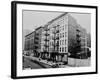 East Harlem's 100th St. with a Large Tenement Apartment Building in NYC, 1964-null-Framed Photo