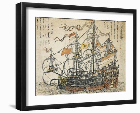 East India Company Ship, Japanese, 18th Century-null-Framed Giclee Print