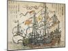 East India Company Ship, Japanese, 18th Century-null-Mounted Giclee Print