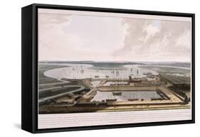 East India Docks, Poplar, London, 1808-William Daniell-Framed Stretched Canvas