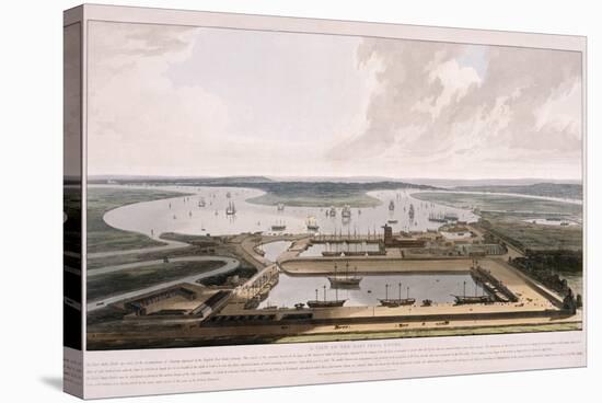 East India Docks, Poplar, London, 1808-William Daniell-Stretched Canvas