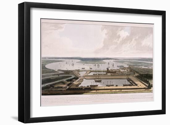 East India Docks, Poplar, London, 1808-William Daniell-Framed Giclee Print