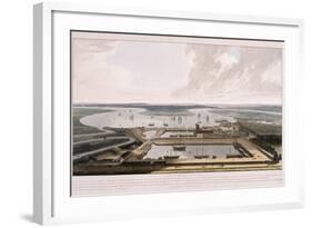 East India Docks, Poplar, London, 1808-William Daniell-Framed Giclee Print