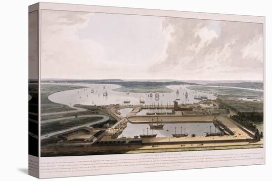East India Docks, Poplar, London, 1808-William Daniell-Stretched Canvas