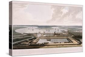 East India Docks, Poplar, London, 1808-William Daniell-Stretched Canvas