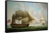 East Indiaman 'Cirencester' Off St. Helena, 1795-Robert Dodd-Framed Stretched Canvas