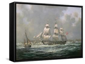 East Indiaman H.C.S. "Thomas Coutts" Off the Needles, Isle of Wight-Richard Willis-Framed Stretched Canvas