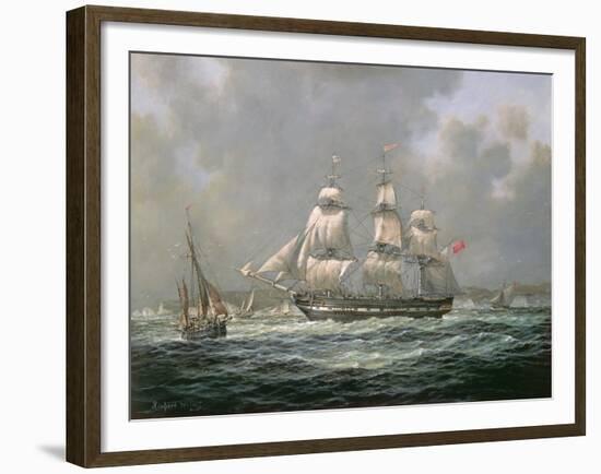 East Indiaman H.C.S. "Thomas Coutts" Off the Needles, Isle of Wight-Richard Willis-Framed Giclee Print