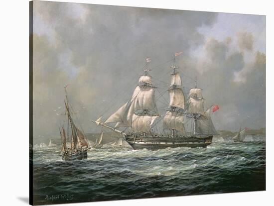 East Indiaman H.C.S. "Thomas Coutts" Off the Needles, Isle of Wight-Richard Willis-Stretched Canvas