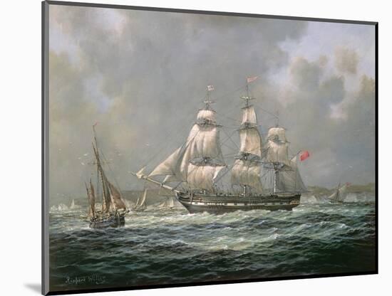 East Indiaman H.C.S. "Thomas Coutts" Off the Needles, Isle of Wight-Richard Willis-Mounted Giclee Print