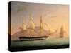 East Indiaman Outward Bound Off Cape Town and Table Mountain (Seen in Two Positions)-Thomas Whitcombe-Stretched Canvas